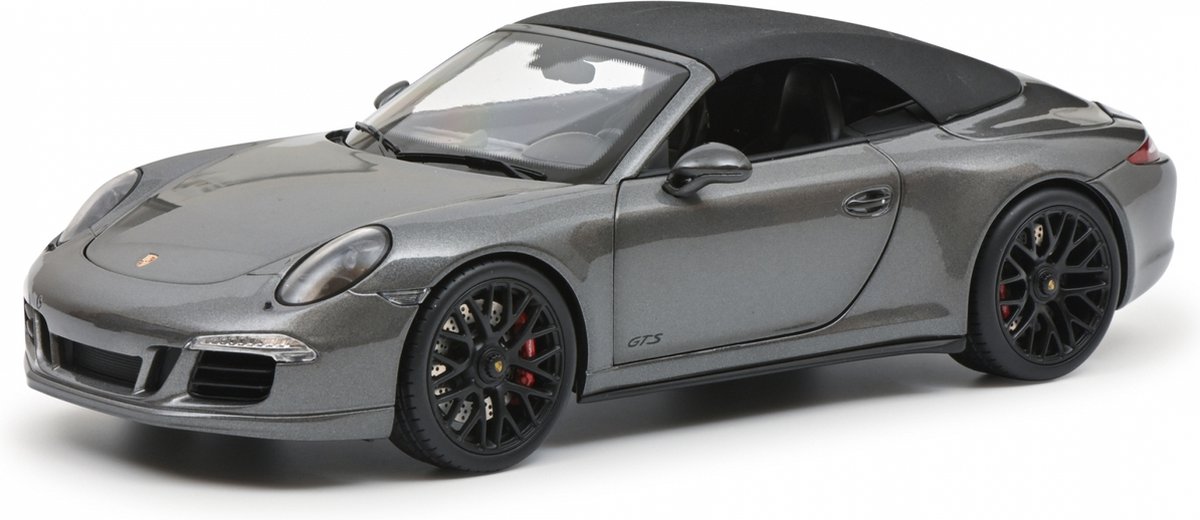 Porsche 911 Carrera GTS Cabrio (Grijs Metallic) (25 cm) 1/18 Schuco {Modelauto - Schaalmodel - Miniatuurauto - Model auto}